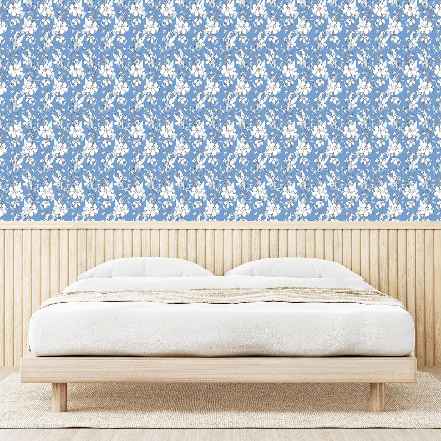 imageAmbesonne Summer Floral Peel amp Stick Wallpaper for Home Monochromatic Love Vibe with Delicate Sour Cherry Kiss Theme SelfAdhesive Living Room Kitchen Accent 13 x 36 Burgundy Ruby and PinkBlue Eggshell