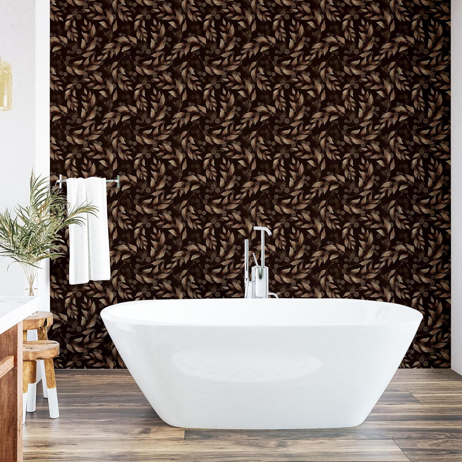 imageAmbesonne Summer Floral Peel amp Stick Wallpaper for Home Monochromatic Love Vibe with Delicate Sour Cherry Kiss Theme SelfAdhesive Living Room Kitchen Accent 13 x 36 Burgundy Ruby and PinkGreen Brown Cocoa Brown