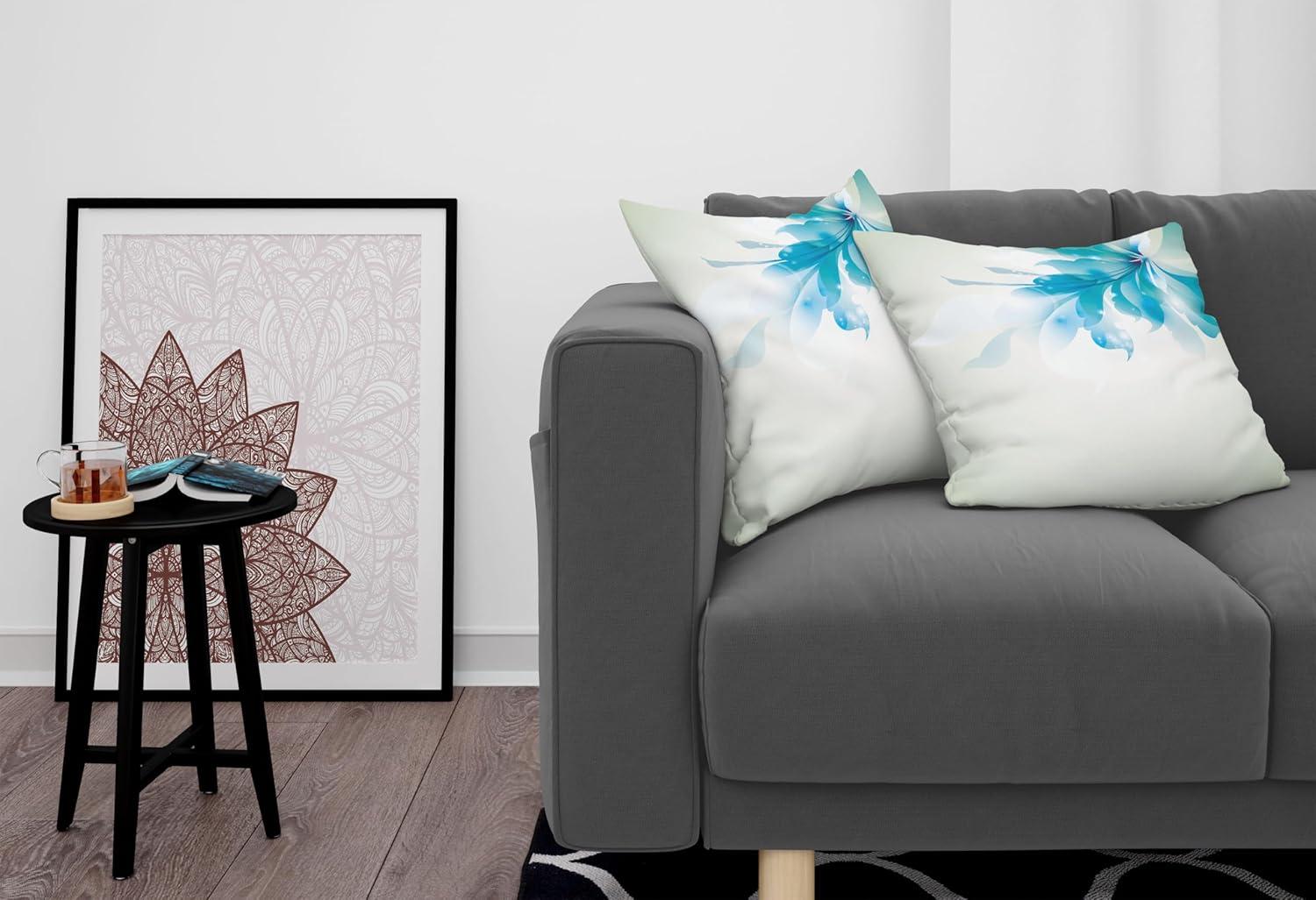 imageAmbesonne Tribal Throw Pillow Cushion Cover Tangerine Toned Design of Bold Lines Geometric Triangles Artwork Modern Look Image Decorative Square Accent Pillow Case 16 X 16 Black Orange and WhitePale Blue and White