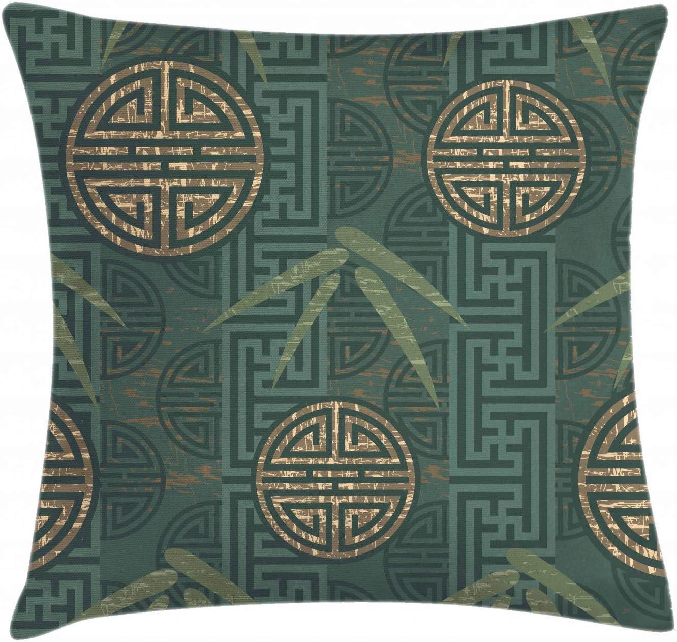 imageAmbesonne Tribal Throw Pillow Cushion Cover Tangerine Toned Design of Bold Lines Geometric Triangles Artwork Modern Look Image Decorative Square Accent Pillow Case 16 X 16 Black Orange and WhiteIvory Teal and Tan