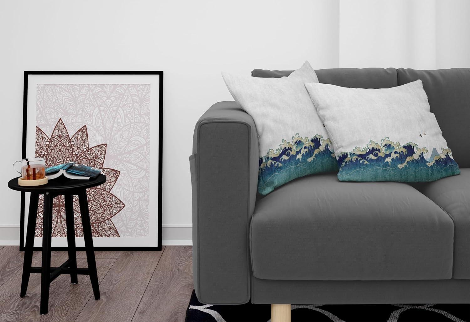 imageAmbesonne Tribal Throw Pillow Cushion Cover Tangerine Toned Design of Bold Lines Geometric Triangles Artwork Modern Look Image Decorative Square Accent Pillow Case 16 X 16 Black Orange and WhiteGrey Blue Cream
