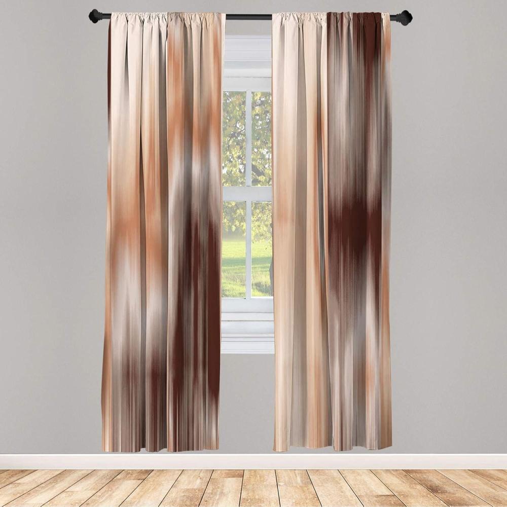 imageAmbesonne Earth Tones Window Curtains Abstract Modern Design Ombre Inspired Smooth Color Transitions Lightweight Decorative 2Panel Set amp Rod Pocket Pair of 28 x 84 Peach BrownPale Peach