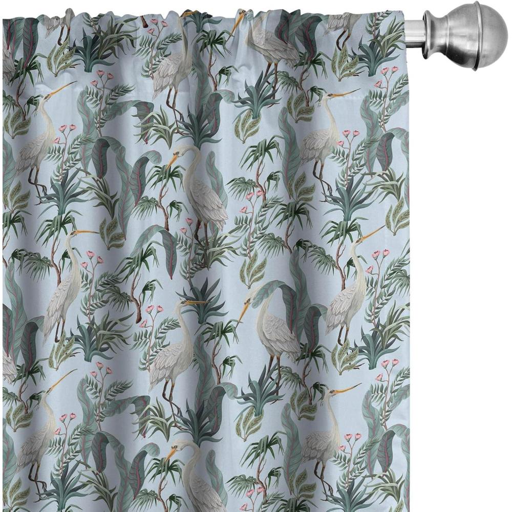 imageAmbesonne Skull Pattern Curtains Blooming Gothic Motif with Daisy Flowers Dragonflies Butterflies Window Treatments 2 Panel Set for Living Room Bedroom Pair of  28 x 63 Reseda Green Off WhitePale Purpleblue Soft Blue