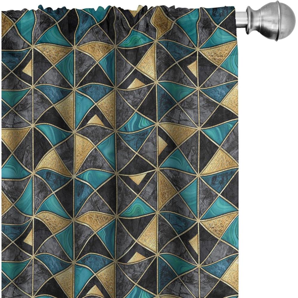 imageAmbesonne Skull Pattern Curtains Blooming Gothic Motif with Daisy Flowers Dragonflies Butterflies Window Treatments 2 Panel Set for Living Room Bedroom Pair of 28 x 63 Reseda Green Off WhitePale Eggplant and Teal