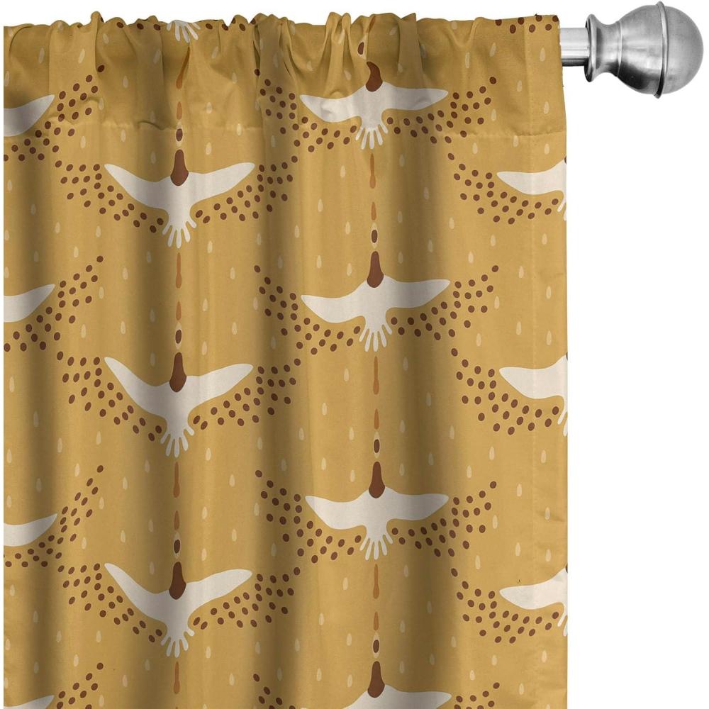 imageAmbesonne Skull Pattern Curtains Blooming Gothic Motif with Daisy Flowers Dragonflies Butterflies Window Treatments 2 Panel Set for Living Room Bedroom Pair of 28 x 63 Reseda Green Off WhiteApricot Ivory and Chocolate