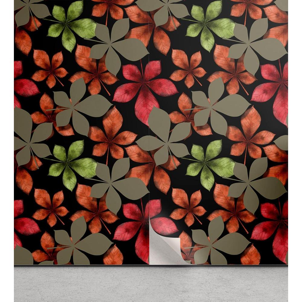 imageAmbesonne Summer Floral Peel amp Stick Wallpaper for Home Monochromatic Love Vibe with Delicate Sour Cherry Kiss Theme SelfAdhesive Living Room Kitchen Accent 13 x 36 Burgundy Ruby and PinkSage Green Vermilion