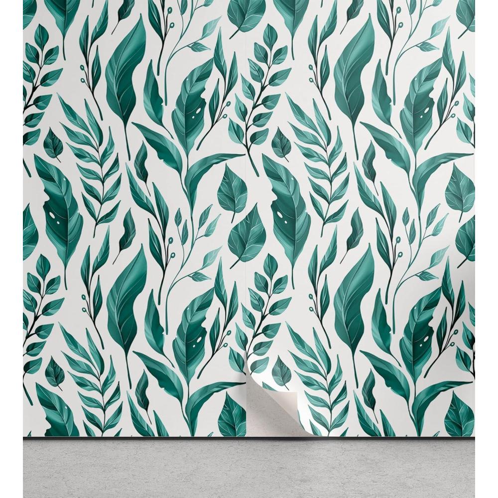 imageAmbesonne Summer Floral Peel amp Stick Wallpaper for Home Monochromatic Love Vibe with Delicate Sour Cherry Kiss Theme SelfAdhesive Living Room Kitchen Accent 13 x 36 Burgundy Ruby and PinkTeal Cadet Blue Pale Grey
