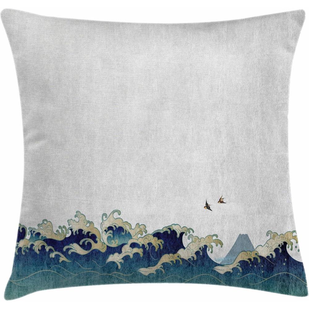 imageAmbesonne Tribal Throw Pillow Cushion Cover Tangerine Toned Design of Bold Lines Geometric Triangles Artwork Modern Look Image Decorative Square Accent Pillow Case 16 X 16 Black Orange and WhiteGrey Blue Cream