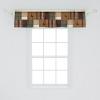 Ambesonne Abstract Window Valance Pack of 2, Autumnal Tones Earthy Modern Stripes and Squares with Simple Lines, Rod Pocket Curtain Valances Kitchen Bedroom, 54″ X 12″,Caramel Burgundy Green