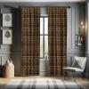 Ambesonne African Curtains, Chevron Zigzag Circles and Spirals Timeless Vintage Art Design Oriental Doodle, Window Treatments 2 Panel Set for Living Room Bedroom, Pair of – 28″ x 63″, Brown Yellow