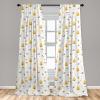 Ambesonne Bee Curtains, Pattern of Flying Bugs Forming Heart Shapes with Beehives Mother Nature Creatures, Window Treatments 2 Panel Set for Living Room Bedroom, Pair of – 28″ x 95″, Mustard White(Mustard White)