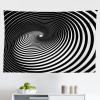 Ambesonne Black and White Tapestry, Optical Illusion Artwork Modern Spiral Hypnotic Circles in Monochrome, Fabric Wall Hanging Decor for Bedroom Living Room Dorm, 45″ X 30″, Charcoal Grey(Charcoal Grey)