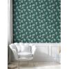 Ambesonne Botanical Peel & Stick Wallpaper for Home, Abstract Soft Modern Drawn Umbrella Plants Flowers Branches Illustration, Self-Adhesive Living Room Kitchen Accent, 13″ x 100″, Hunter Green White