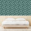 Ambesonne Botanical Peel & Stick Wallpaper for Home, Abstract Soft Modern Drawn Umbrella Plants Flowers Branches Illustration, Self-Adhesive Living Room Kitchen Accent, 13″ x 100″, Hunter Green White