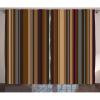 Ambesonne Abstract Curtains, Retro Vertical Striped Background in Different Shades of Earthen Tones Image, Living Room Bedroom Window Drapes 2 Panel Set, 108″ X 63″, Tan and Brown(108″W x 63″L (Pack of 2))