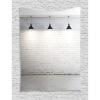 Ambesonne Abstract Tapestry, Brickwork Concrete Room with 3 Ceiling Lamps Modern Minimalistic Design, Wall Hanging for Bedroom Living Room Dorm Decor, 40″ X 60″, Black Grey