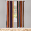 Ambesonne Abstract Window Curtains, Vibrant Colored Stripes Vertical Pattern Funky Modern Tile Illustration, Lightweight Decorative 2-Panel Set & Rod Pocket, Pair of – 28″ x 84″, Orange Purple