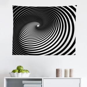 Ambesonne Black and White Tapestry, Optical Illusion Artwork Modern Spiral Hypnotic Circles in Monochrome, Fabric Wall Hanging Decor for Bedroom Living Room Dorm, 45″ X 30″, Charcoal Grey(Charcoal Grey)