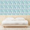 Ambesonne Botanical Peel & Stick Wallpaper for Home, Garden Themed Watercolor Style Leaf Prints Blooming Brushstrokes, Self-Adhesive Living Room Kitchen Accent, 13″ x 100″, Teal Pale Purple and White