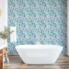 Ambesonne Botanical Peel & Stick Wallpaper for Home, Garden Themed Watercolor Style Leaf Prints Blooming Brushstrokes, Self-Adhesive Living Room Kitchen Accent, 13″ x 100″, Teal Pale Purple and White