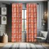 Ambesonne Burnt Orange Curtains, Hawaiian Hibiscus Pattern with Swirls and Curves on Background, Window Treatments 2 Panel Set for Living Room Bedroom, Pair of – 28″ x 63″, Orange White