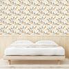 Ambesonne Butterfly Peel & Stick Wallpaper for Home, Meadow Feels Delicate Wings of Spring Pattern on Cream Boho Back, Self-Adhesive Living Room Kitchen Accent, 13″ x 36″, Champagne Marigold Ivory