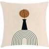Ambesonne Mid Century Modern Boho Throw Pillow Cushion Cover, Abstract Design of Geometric Round and Whirly Stripes, Decorative Square Accent Pillow Case, 18″ X 18″, Dark Reseda Green Ginger