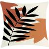 Ambesonne Mid Century Modern Boho Throw Pillow Cushion Cover, Dark Green Toned Branch on Terracotta Leaf Motifs, Decorative Square Accent Pillow Case, 20″ X 20″, Cinnamon Eggshell and Amber