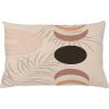 Ambesonne Mid Century Modern Boho Throw Pillow Cushion Cover, Dreamy Round and Crescent Pattern with Exotic Leaves, Decorative Rectangle Accent Pillow Case, 26″ X 16″, Taupe Pale Rust Champagne
