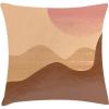 Ambesonne Mid Century Modern Boho Throw Pillow Cushion Cover, Earth Tones Minimalist Desert Dunes Art with Sun Print, Decorative Square Accent Pillow Case, 36″ X 36″, Peach Camel Chocolate