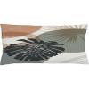 Ambesonne Mid Century Modern Boho Throw Pillow Cushion Cover, Exotic Monstera Leaf Silhouettes with Round Ornaments, Decorative Rectangle Accent Pillow Case, 36″ X 16″, Almond Evergreen White