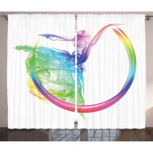 Ambesonne Flower Curtains, an Abstract Oil Painting Poppy Patterns of Fresh Spring and Expressionist an Artwork of a Theme Print, Living Room Bedroom Window Drapes 2 Panel Set, 108″ X 84″, Yellow Red(Multi Color)