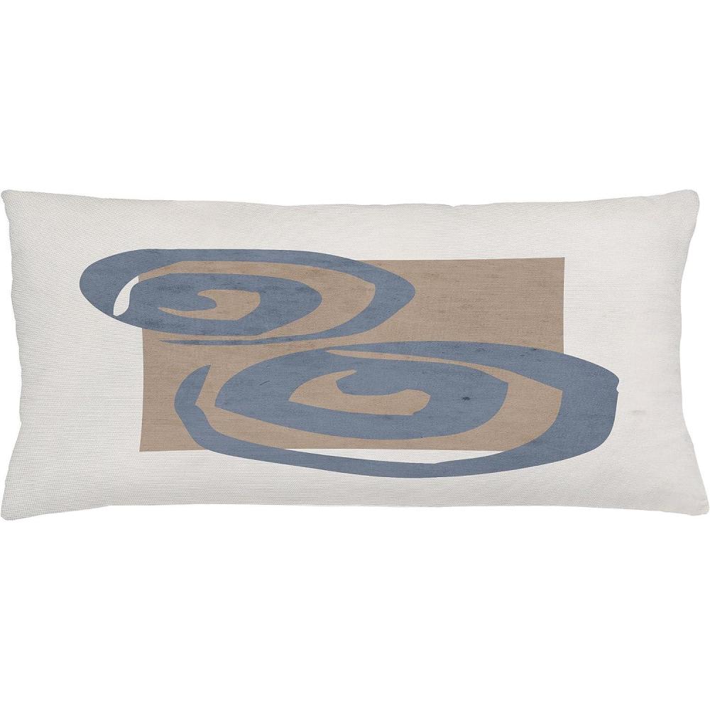 imageAmbesonne Mid Century Modern Boho Throw Pillow Cushion Cover Whirly Shapes with Earth Tones Rectangular Hippie Art Decorative Rectangle Accent Pillow Case 36 X 16 Warm Taupe Purpleblue