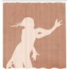 Ambesonne Mid Century Modern Boho Shower Curtain, Simple Cream Tone Lady Look Silhouette Composition Print, Cloth Fabric Bathroom Decor Set with Hooks, 69″ W x 84″ L, Pale Rust Champagne