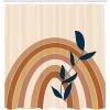 Ambesonne Mid Century Modern Boho Shower Curtain, Simple Leaves Branch of Earth Tones Rainbow Dreamy Art, Cloth Fabric Bathroom Decor Set with Hooks, 69″ W x 70″ L, Eggshell Burnt Orange