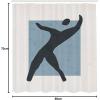 Ambesonne Mid Century Modern Boho Shower Curtain, Simple Silhouette of Man Freedom Vibe Rectangle Print, Cloth Fabric Bathroom Decor Set with Hooks, 69″ W x 75″ L, Blue Grey Charcoal Grey