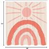 Ambesonne Mid Century Modern Boho Shower Curtain, Sunny Day in Neutral Colors Rainbow Stripes and Sun Art, Cloth Fabric Bathroom Decor Set with Hooks, 69″ W x 70″ L, Coral Blush Eggshell