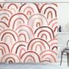 Ambesonne Mid Century Modern Boho Shower Curtain, Neutral Scandinavian Rainbows Simple Dreamy Lines, Cloth Fabric Bathroom Decor Set with Hooks, 69″ W x 70″ L, White Pale Cinnamon Blush
