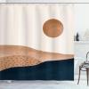 Ambesonne Mid Century Modern Boho Shower Curtain, Watercolor Simple Desert Abstract Artwork with Sun, Cloth Fabric Bathroom Decor Set with Hooks, 69″ W x 84″ L, Pale Caramel Camel White