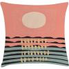 Ambesonne Mid Century Modern Boho Throw Pillow Cushion Cover, Abstract Sun on Scandinavian Waves Pastel Terracotta Colors, Decorative Square Accent Pillow Case, 26″ X 26″, Coral Laurel Green