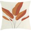Ambesonne Mid Century Modern Boho Throw Pillow Cushion Cover, Abstract Tropical Leaves Bohemian Themed Minimal Look, Decorative Square Accent Pillow Case, 36″ X 36″, Eggshell Cinnamon Amber
