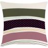Ambesonne Mid Century Modern Boho Throw Pillow Cushion Cover, Bold Stripes with Minimalist Spots on Eggshell Back, Decorative Square Accent Pillow Case, 36″ X 36″, Dark Purple and Army Green