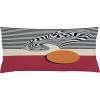 Ambesonne Mid Century Modern Boho Throw Pillow Cushion Cover, Chill Sun Look Round with Funky Stripes Dreamy Print, Decorative Rectangle Accent Pillow Case, 36″ X 16″, Champagne Pale Vermilion