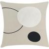 Ambesonne Mid Century Modern Boho Throw Pillow Cushion Cover, Contemporary Geometric Vibes Round and Circle Chill Print, Decorative Square Accent Pillow Case, 40″ X 40″, Pale Sepia Dark Grey