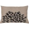 Ambesonne Mid Century Modern Boho Throw Pillow Cushion Cover, Contemporary Leaves Silhouettes Rectangle Shapes Art, Decorative Rectangle Accent Pillow Case, 26″ X 16″, Warm Taupe Charcoal Grey