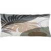 Ambesonne Mid Century Modern Boho Throw Pillow Cushion Cover, Contemporary of Leafy Silhouettes Monsteras and Rounds, Decorative Rectangle Accent Pillow Case, 36″ X 16″, Grey Teal Tan and Brown