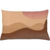 Ambesonne Mid Century Modern Boho Throw Pillow Cushion Cover, Earth Tones Minimalist Desert Dunes Art with Sun Print, Decorative Rectangle Accent Pillow Case, 26″ X 16″, Peach Camel Chocolate
