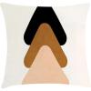 Ambesonne Mid Century Modern Boho Throw Pillow Cushion Cover, Geometric Feels Triangle Look Shapes Minimalist Art, Decorative Square Accent Pillow Case, 20″ X 20″, Peach Charcoal Grey White