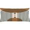 Ambesonne Mid Century Modern Boho Throw Pillow Cushion Cover, Geometric Semicircle and Round Shapes with Spots, Decorative Rectangle Accent Pillow Case, 36″ X 16″, Cocoa Champagne and Dark Teal