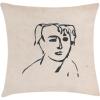 Ambesonne Mid Century Modern Boho Throw Pillow Cushion Cover, Hippie Look Man Silhouette with Lines Abstract Print, Decorative Square Accent Pillow Case, 40″ X 40″, Dark Grey Pale Mustard